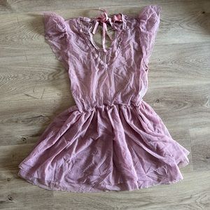 DOLLSKILL SUGAR THRILLZ LACE BABYDOLL PINK DRESS